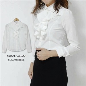 Button Shirt/Blouse Frilled Blouse Formal Spring