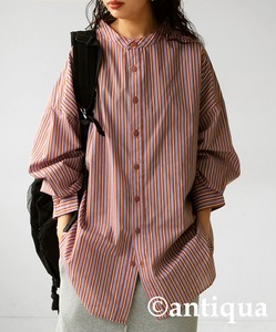 Antiqua Button Shirt/Blouse Stripe Tops Ladies