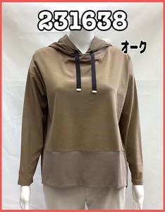 【2024新作】レディース ミセス トップス カットソー フード付き 布帛 Tシャツ