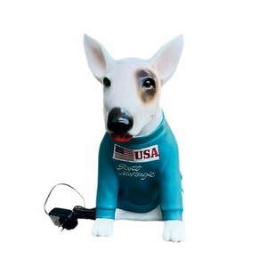 USA DOG American Advertising Doll LED LIGHT LEDライト レジン スタチュー 犬 イヌ ディスプレイ