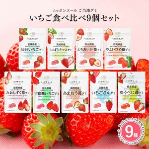 【いちごグミ 9種類セット】全国農協食品 ニッポンエール ご当地グミ 果実グミ