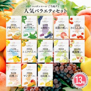 【人気グミ13種類セット】全国農協食品 ニッポンエール ご当地グミ 果実グミ