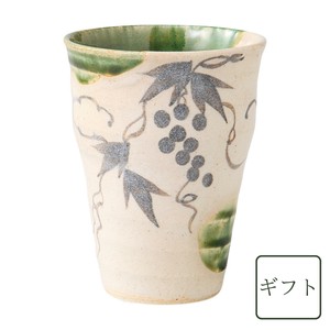 [ギフト] 織部葡萄紋フリーカップ 300ml 美濃焼 日本製 手描き