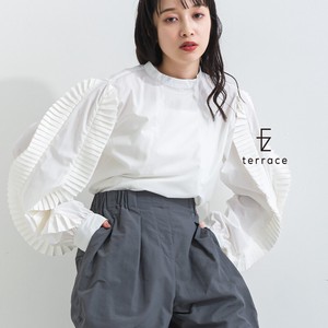 Button Shirt/Blouse Frilled Blouse Georgette Typewriter