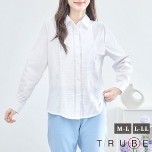 Button Shirt/Blouse Pintucked Design Regular Shirt L 【2024NEW】