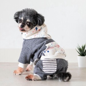 スプラッシュフードロンパース　ドッグウェア　犬服　リンクコーデ　日本製　made in japan　ペット服