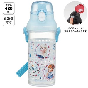 Water Bottle Skater Frozen Dishwasher Safe Clear 480ml Made in Japan