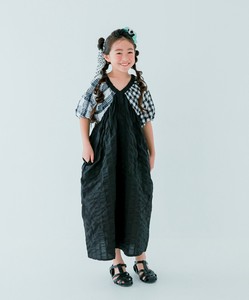 SALE【unica】　アシンメトリー柄パフスリーブワンピース　KIDS　S-XL（115-155cm）