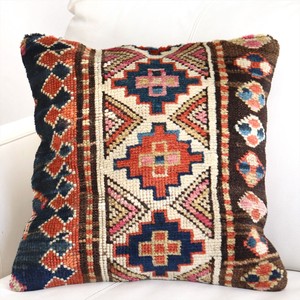 Cushion Cover Brown Navy Vintage 40cm