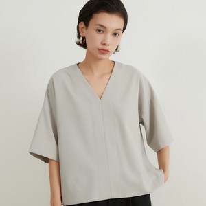 Button Shirt/Blouse Pullover V-Neck Tops Simple