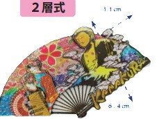 【木製ホイルマグネット】鎌倉大仏扇子 エポキシ