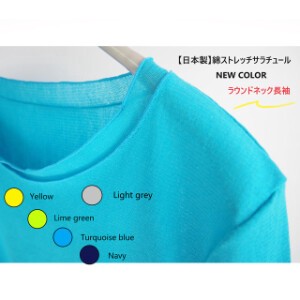 T 恤/上衣 圆形 新颜色 弹力伸缩 薄纱 套衫 日本制造