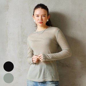 T-shirt Pullover Wool Blend T-Shirt Spring/Summer Sheer Cut-and-sew