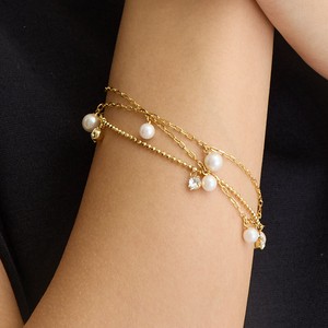 Gold Bracelet Pearl Jewelry Ladies' Made in Japan