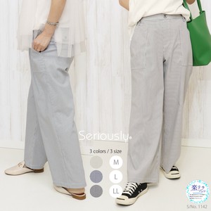 Full-Length Pant Stripe Rayon Wide Pants