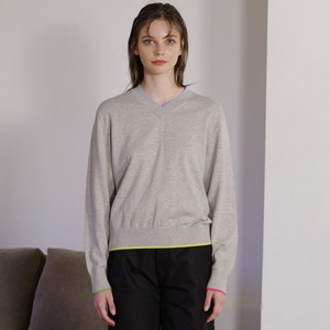 Sweater/Knitwear Color Palette Pullover V-Neck Cotton