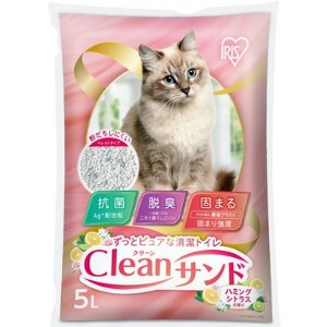 【アイリスオーヤマ　ペット用品　猫砂】クリーンサンド 5L　ハミングシトラスの香り