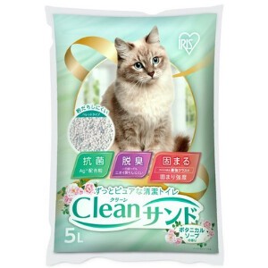 【アイリスオーヤマ　ペット用品　猫砂】クリーンサンド 5L　ボタニカルソープの香り