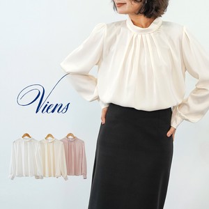 Button Shirt/Blouse Pearl Stand Collar Blouse 3-colors 【2024NEW】