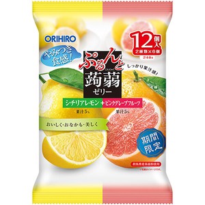 ぷるんと蒟蒻ゼリーパウチ　シチリアレモン＋ピンクグレープフルーツ　12個