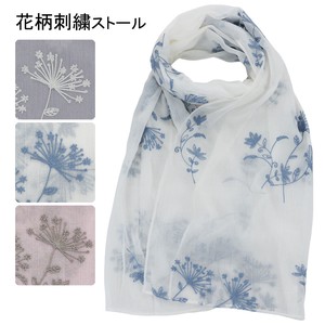 Stole Floral Pattern Spring/Summer Cotton Embroidered Stole