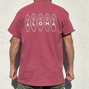 予約販売　2024春夏　新商品　Tシャツ　SURFERS COFFEE  ALOHA BOARD　T　ヘザーカーディナル