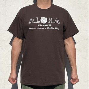 2024春夏　新商品　Tシャツ　LION COFFEE  ALOHA T　ダークチョコレート