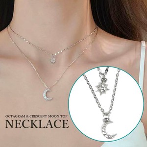 Silver Chain Design Necklace Ladies'