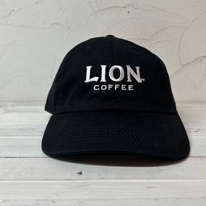 2024春夏　新商品　LION COFFEE  ロゴ ベースボールキャップ　（刺繍） ブラック