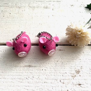 Brooch Key Chain Pig Made in Japan