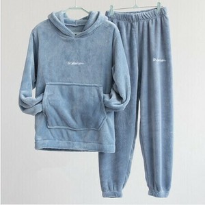 ルームウェア 秋冬 2点セット  長袖 無地  ゆったり  快適  フード付き レディースファッション  BZJEA3466