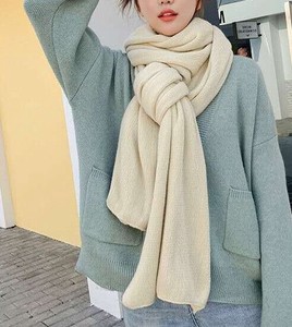 Thin Scarf Knitted Plain Color Ladies Autumn/Winter
