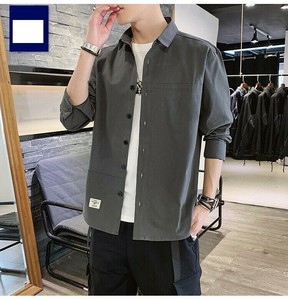 シャツ 長袖  無地  ゆったり  快適 メンズファッション   BJLYA898