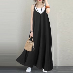 Casual Dress Plain Color V-Neck Ladies'