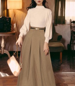ニットセーター+スカート 2点セット  無地     快適  レディースファッション   BYMA1852