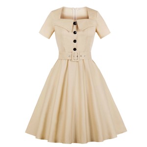 Casual Dress Plain Color One-piece Dress Ladies' M