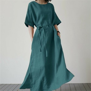 Casual Dress Plain Color One-piece Dress Ladies' M NEW