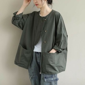 Jacket Plain Color Long Sleeves Outerwear Ladies