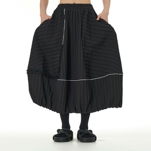 Skirt Plain Color black Ladies
