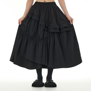 Skirt Plain Color black Ladies