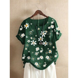 Button Shirt/Blouse Floral Pattern Summer Ladies'