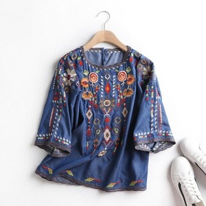 Button Shirt/Blouse Floral Pattern Spring/Summer Ladies' Thin Short-Sleeve