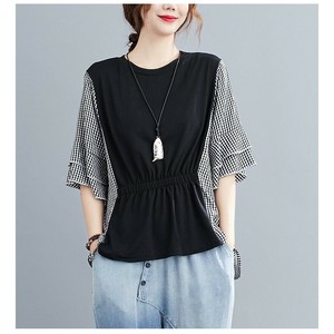 Button Shirt/Blouse Plain Color Summer Ladies' 5/10 length