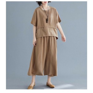 Pantsuit Plain Color Ladies' Short-Sleeve