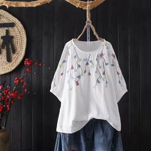 Button Shirt/Blouse Floral Pattern Ladies' Short-Sleeve