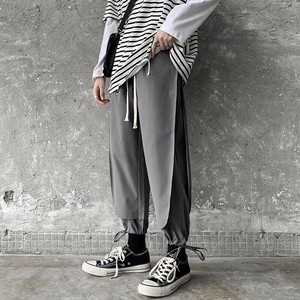 Full-Length Pant Plain Color Casual Straight