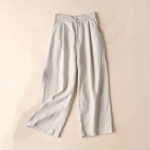 Full-Length Pant Plain Color Casual Wide Pants Ladies 9/10 length