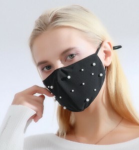 綿マスク 真珠  3D   防塵 花粉对策  レディース用  DMPY328
