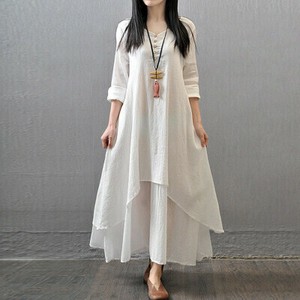 Casual Dress Ladies fashion Cotton Linen