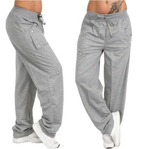 Full-Length Pant Ladies fashion Plain Color Casual